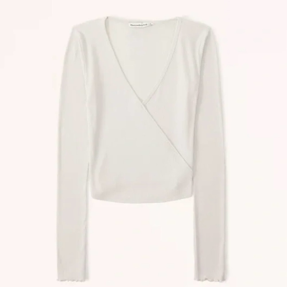 Abercrombie Long-Sleeve Featherweight Rib Wrap Top
